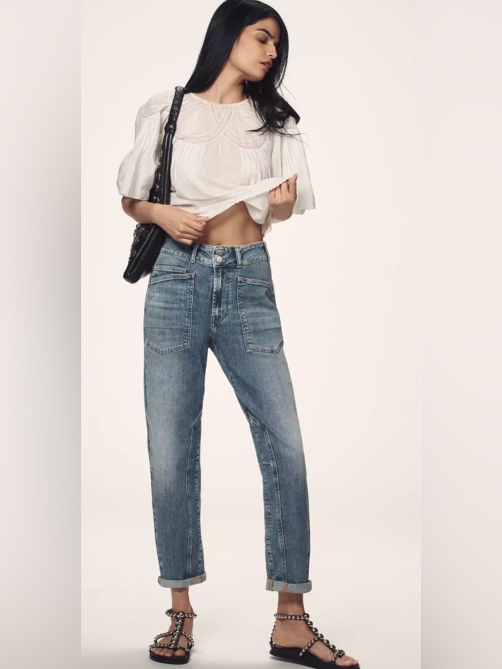 The Wanderer Mid-Rise Relaxed Jeans by Pilcro Lonnie Wash Size 25